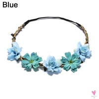 1pc Women Floral Wreath Pink Rose Flower Crown Girls Bohemia Garland Headpiece with Adjustable Ribbon Bridal Wedding Accessories SWEET T 52