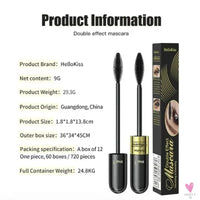 2 in 1 4-D Silk Fiber Eyelashes, Lengthening Mascara, Waterproof Long Lasting Lash Color, 4-D Mascara Sweet T 52