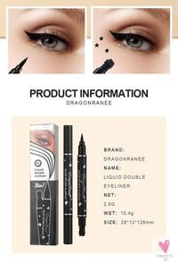 2 in 1 Butterfly Seal Eyeliner Pen, Star/Moon Stamp, Long-Lasting Waterproof Black Liquid Eye Liner Pencil, Unisex SWEET T 52