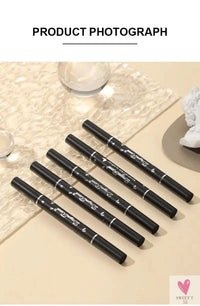 2 in 1 Butterfly Seal Eyeliner Pen, Star/Moon Stamp, Long-Lasting Waterproof Black Liquid Eye Liner Pencil, Unisex SWEET T 52