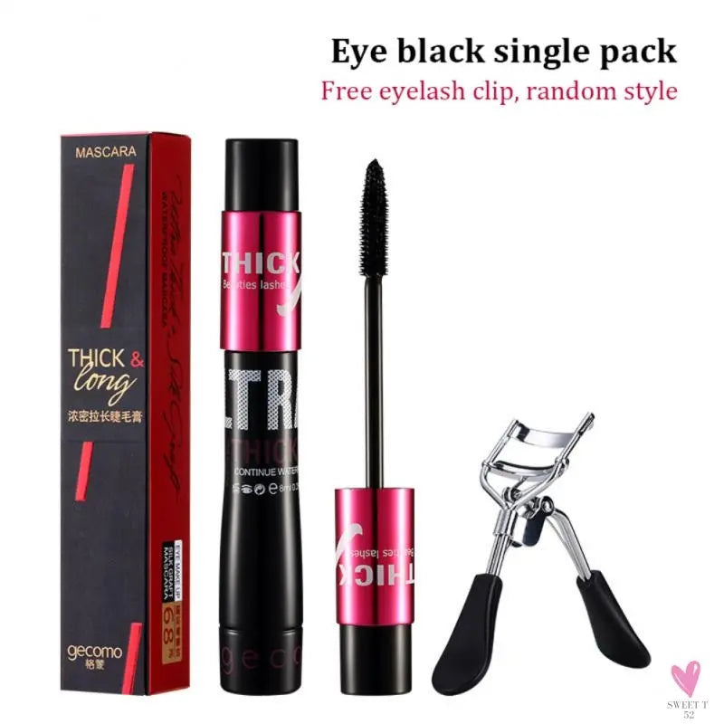 2 in 1 Waterproof Mascara - 4D Silk Fiber Eyelash Lengthening, Natural Eye Lashes for Women and Girls
