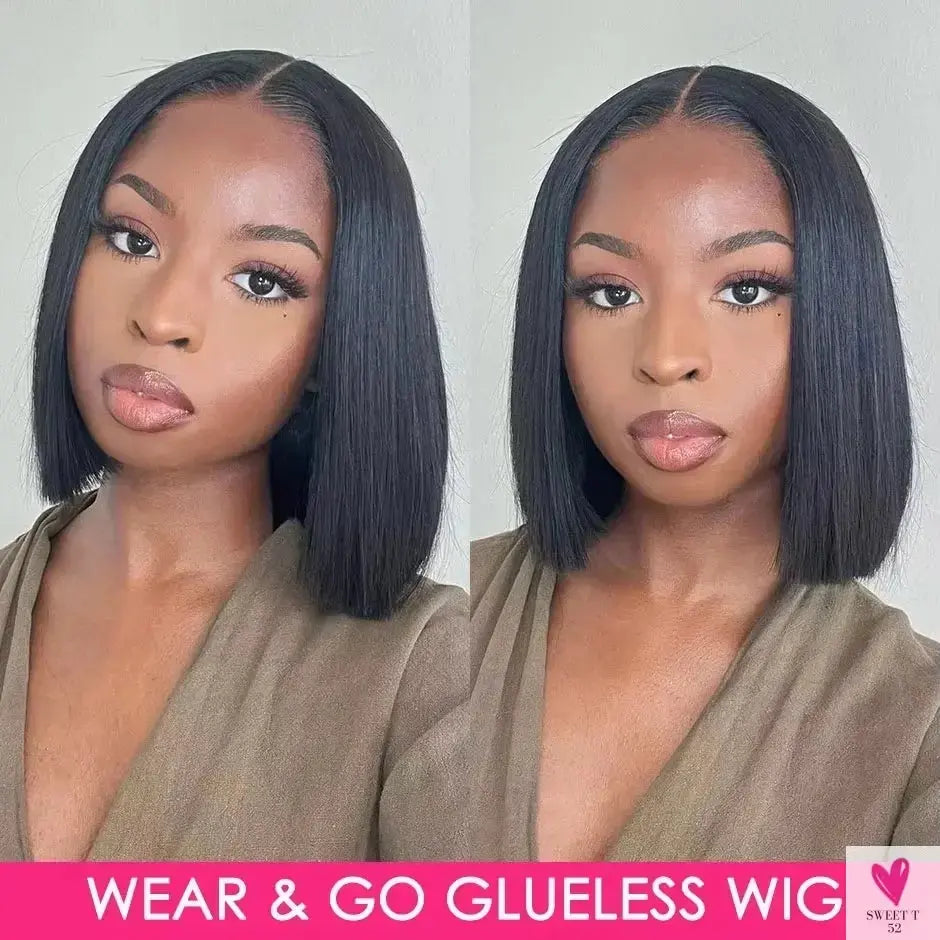 200% Highlight Bob Wigs - 13x4 Lace Front Wigs, P4/27 Colored Human Hair Wigs, Honey Brown 13x6 Straight Lace Frontal 100%  Remy Wigs Sweet T 52