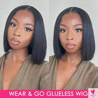 200% Highlight Bob Wigs - 13x4 Lace Front Wigs, P4/27 Colored Human Hair Wigs, Honey Brown 13x6 Straight Lace Frontal 100%  Remy Wigs Sweet T 52