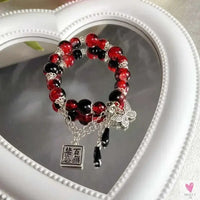 2025 New Trendy Red Beaded Chain Bracelet for Women. Simple Hollow Butterfly Pendant Bracelet Jewelry Sweet T 52