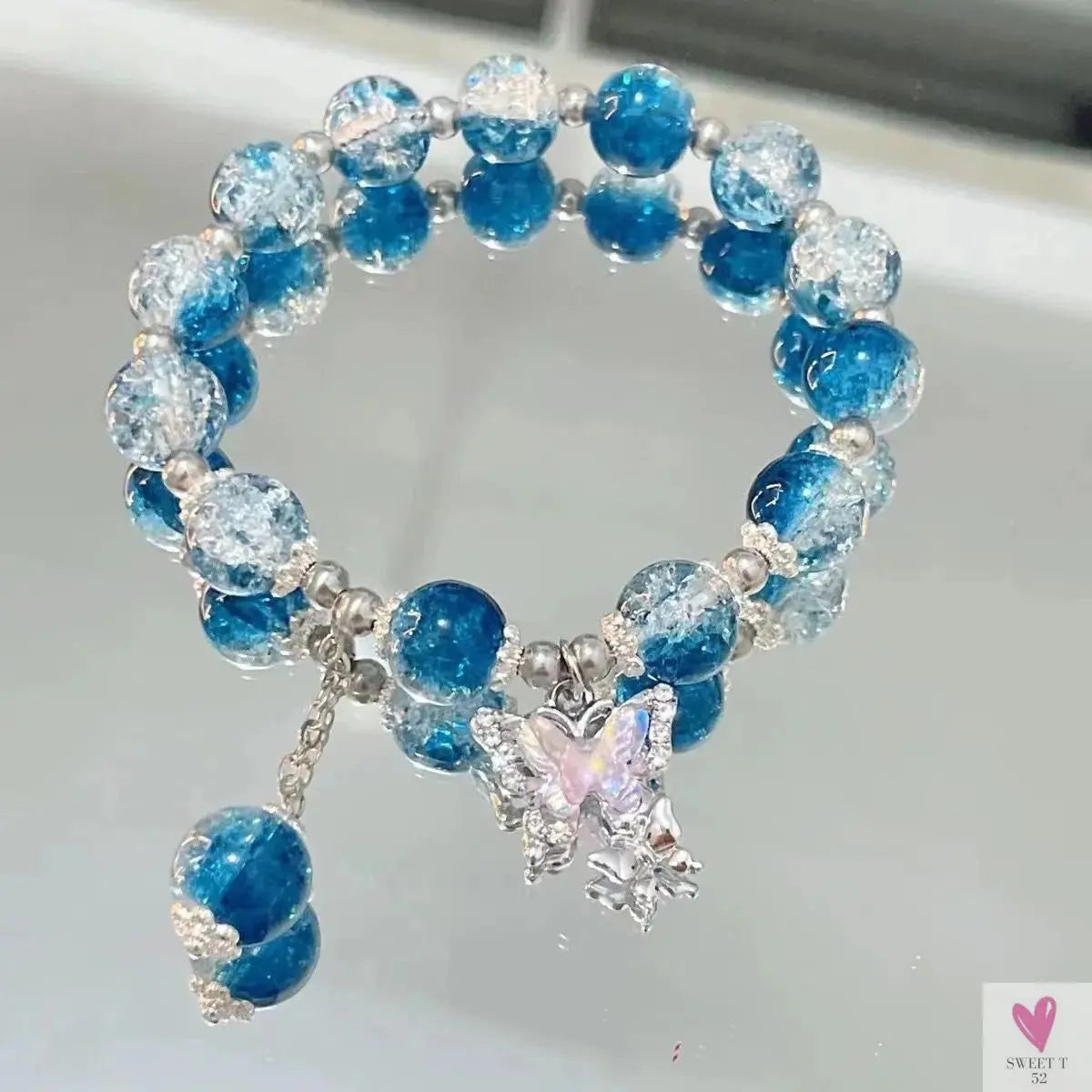 2025 New Trendy Red Beaded Chain Bracelet for Women. Simple Hollow Butterfly Pendant Bracelet Jewelry Sweet T 52
