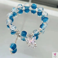 2025 New Trendy Red Beaded Chain Bracelet for Women. Simple Hollow Butterfly Pendant Bracelet Jewelry Sweet T 52