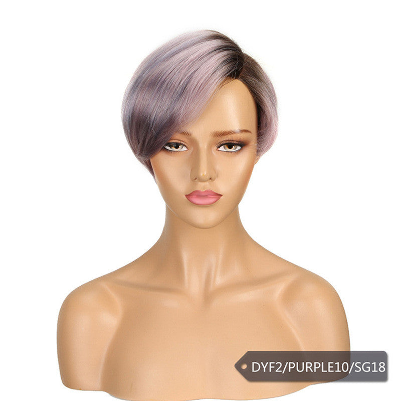Wigs - Short Hand Woven & Machine Made Human Hair Wigs for Women, Lace Cap