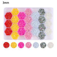 3mm/4mm24 Grids box Multi-color Resin Drill Nail Beauty - DIY Ornament Accessories