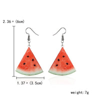 Cute Fruit Earrings - Pineapple, Kiwifruit, Watermelon, Strawberry, Tomatoes, Cucumber, Orange, Green Apple, Pitaya