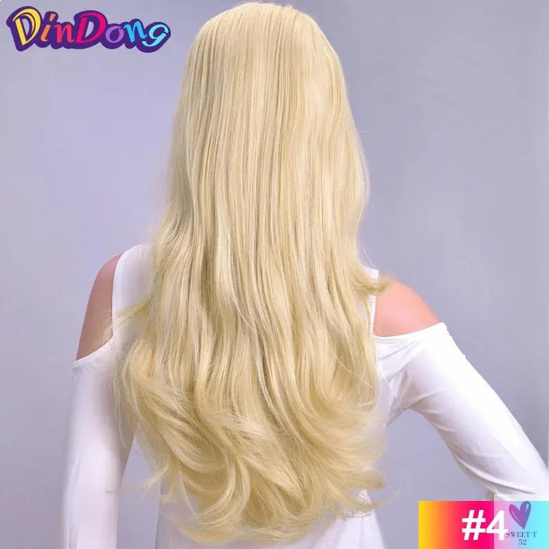 24" Synthetic Half Wigs With Clip in Hair Extensions, Long Wavy Hair, 3/4 Wigs, Heat Resistant Sweet T 52