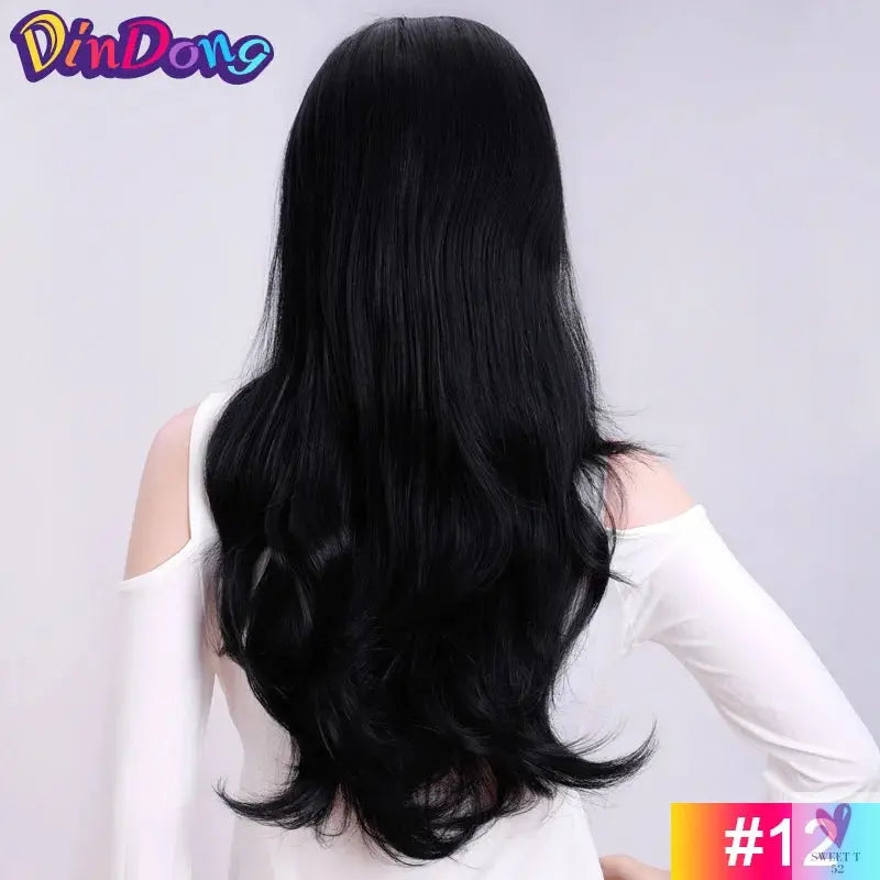 24" Synthetic Half Wigs With Clip in Hair Extensions, Long Wavy Hair, 3/4 Wigs, Heat Resistant Sweet T 52