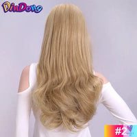 24" Synthetic Half Wigs With Clip in Hair Extensions, Long Wavy Hair, 3/4 Wigs, Heat Resistant Sweet T 52