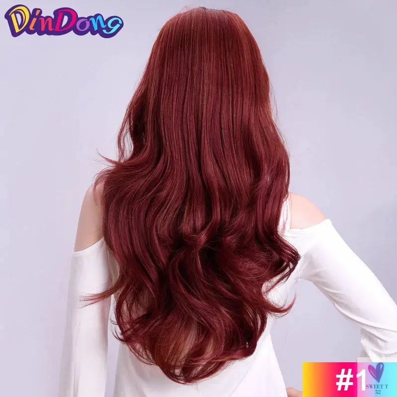 24" Synthetic Half Wigs With Clip in Hair Extensions, Long Wavy Hair, 3/4 Wigs, Heat Resistant Sweet T 52