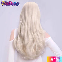 24" Synthetic Half Wigs With Clip in Hair Extensions, Long Wavy Hair, 3/4 Wigs, Heat Resistant Sweet T 52