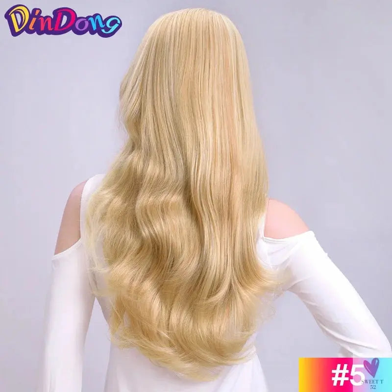 24" Synthetic Half Wigs With Clip in Hair Extensions, Long Wavy Hair, 3/4 Wigs, Heat Resistant Sweet T 52