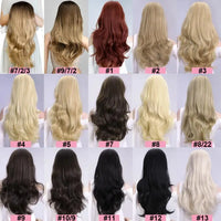 24" Synthetic Half Wigs With Clip in Hair Extensions, Long Wavy Hair, 3/4 Wigs, Heat Resistant Sweet T 52