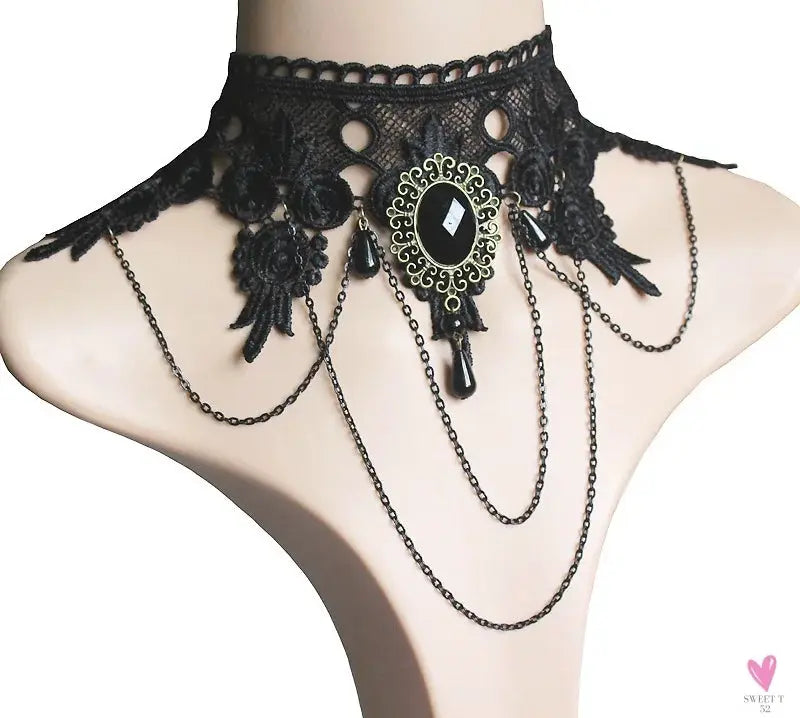 26 models Lace choker necklaces Gland De Tatouage Choker Collier Noir Dentelle Choker Collier Vintage Femmes Bijoux De Mariage Sweet T 52