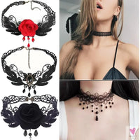 26 models Lace choker necklaces Gland De Tatouage Choker Collier Noir Dentelle Choker Collier Vintage Femmes Bijoux De Mariage Sweet T 52