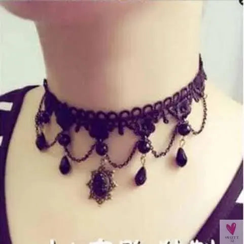 26 models Lace choker necklaces Gland De Tatouage Choker Collier Noir Dentelle Choker Collier Vintage Femmes Bijoux De Mariage Sweet T 52