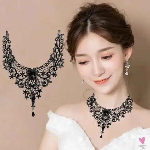 26 models Lace choker necklaces Gland De Tatouage Choker Collier Noir Dentelle Choker Collier Vintage Femmes Bijoux De Mariage Sweet T 52