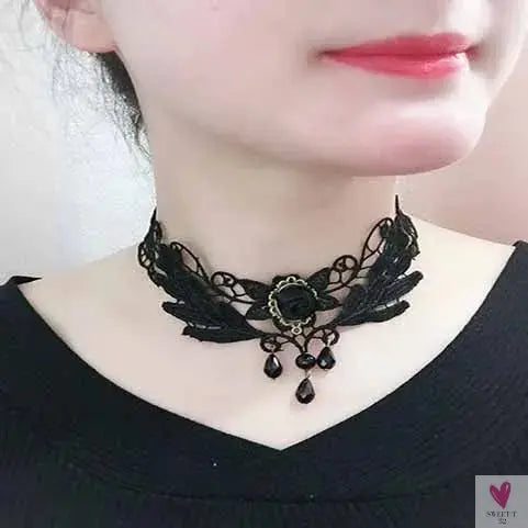 26 models Lace choker necklaces Gland De Tatouage Choker Collier Noir Dentelle Choker Collier Vintage Femmes Bijoux De Mariage Sweet T 52