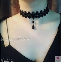 26 models Lace choker necklaces Gland De Tatouage Choker Collier Noir Dentelle Choker Collier Vintage Femmes Bijoux De Mariage Sweet T 52