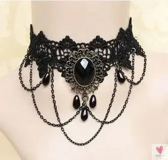 26 models Lace choker necklaces Gland De Tatouage Choker Collier Noir Dentelle Choker Collier Vintage Femmes Bijoux De Mariage Sweet T 52