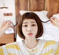 New Women's Bobo Wig - Realistic Short Straight Hair with Bangs