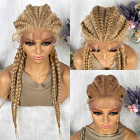 Braided Lace Frontal Wig With Baby Hair for Women - 4 Braids
