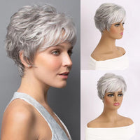 Short Synthetic Wig for Women with Side Bangs