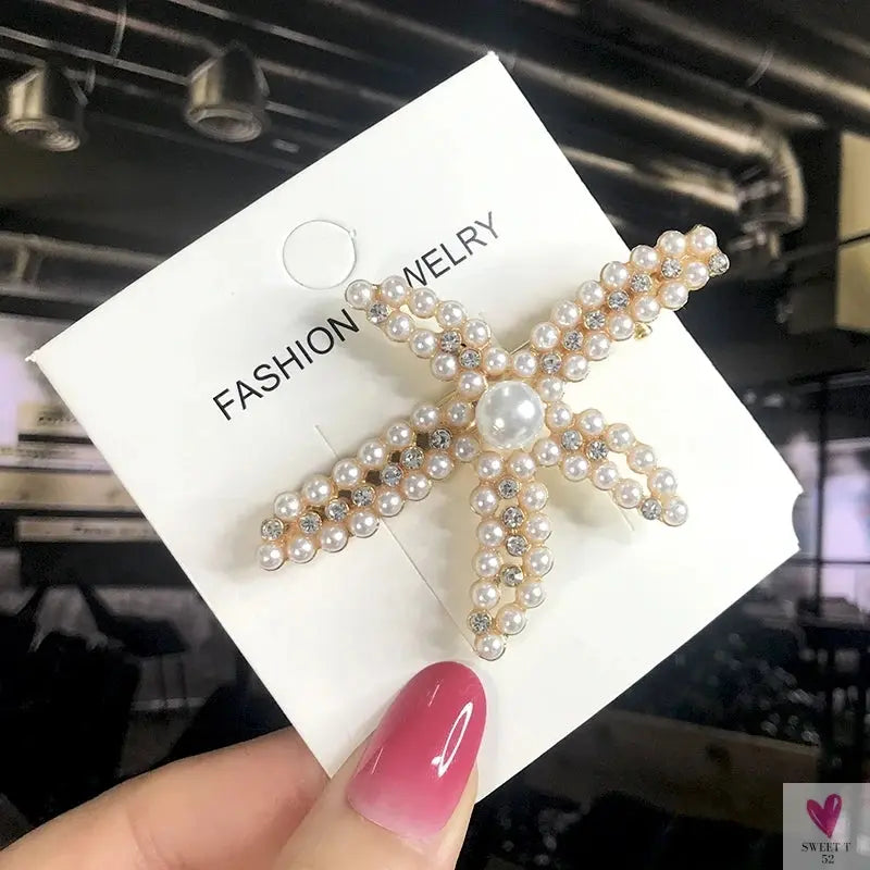 3/4pcs Set Pearl Hair Clips For Women & Girls - Geometric Crystal Hair Barrettes/Clips-hair accessories-SWEET T 52