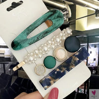 3/4pcs Set Pearl Hair Clips For Women & Girls - Geometric Crystal Hair Barrettes/Clips-hair accessories-SWEET T 52