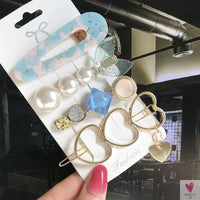3/4pcs Set Pearl Hair Clips For Women & Girls - Geometric Crystal Hair Barrettes/Clips-hair accessories-SWEET T 52