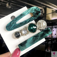 3/4pcs Set Pearl Hair Clips For Women & Girls - Geometric Crystal Hair Barrettes/Clips-hair accessories-SWEET T 52