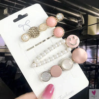 3/4pcs Set Pearl Hair Clips For Women & Girls - Geometric Crystal Hair Barrettes/Clips-hair accessories-SWEET T 52