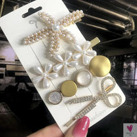 3/4pcs Set Pearl Hair Clips For Women & Girls - Geometric Crystal Hair Barrettes/Clips-hair accessories-SWEET T 52