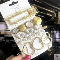 3/4pcs Set Pearl Hair Clips For Women & Girls - Geometric Crystal Hair Barrettes/Clips-hair accessories-SWEET T 52