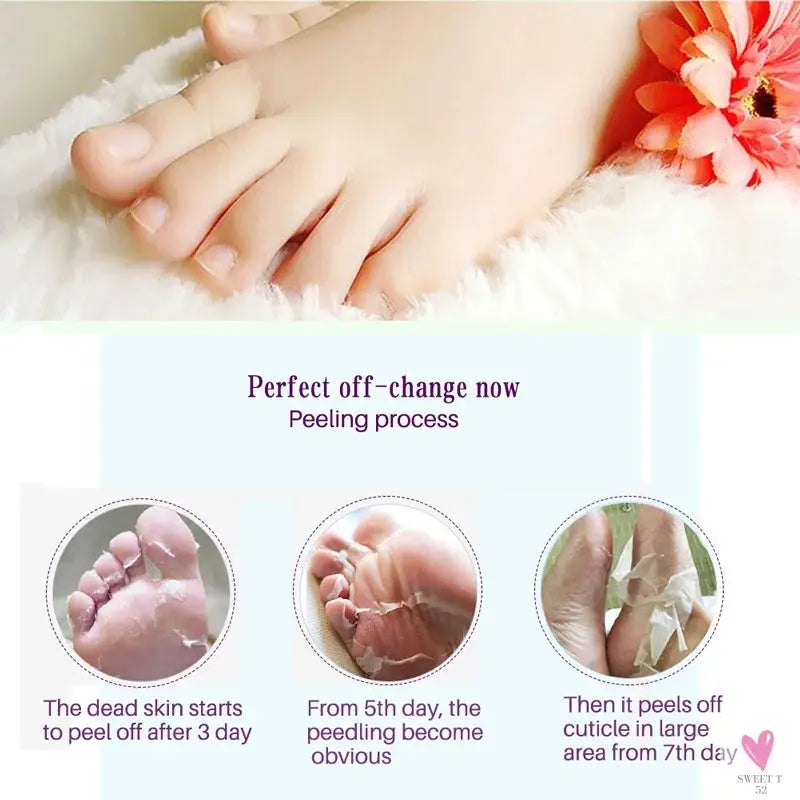 3/6 Pair Exfoliating Feet Mask Exfoliating Foot Peel Mask Socks - Pedicure Peeling Dead Skin Remover, Moisturizing Sweet T 52