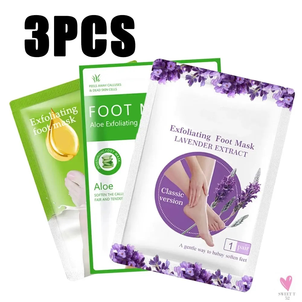 3/6 Pair Exfoliating Feet Mask Exfoliating Foot Peel Mask Socks - Pedicure Peeling Dead Skin Remover, Moisturizing Sweet T 52