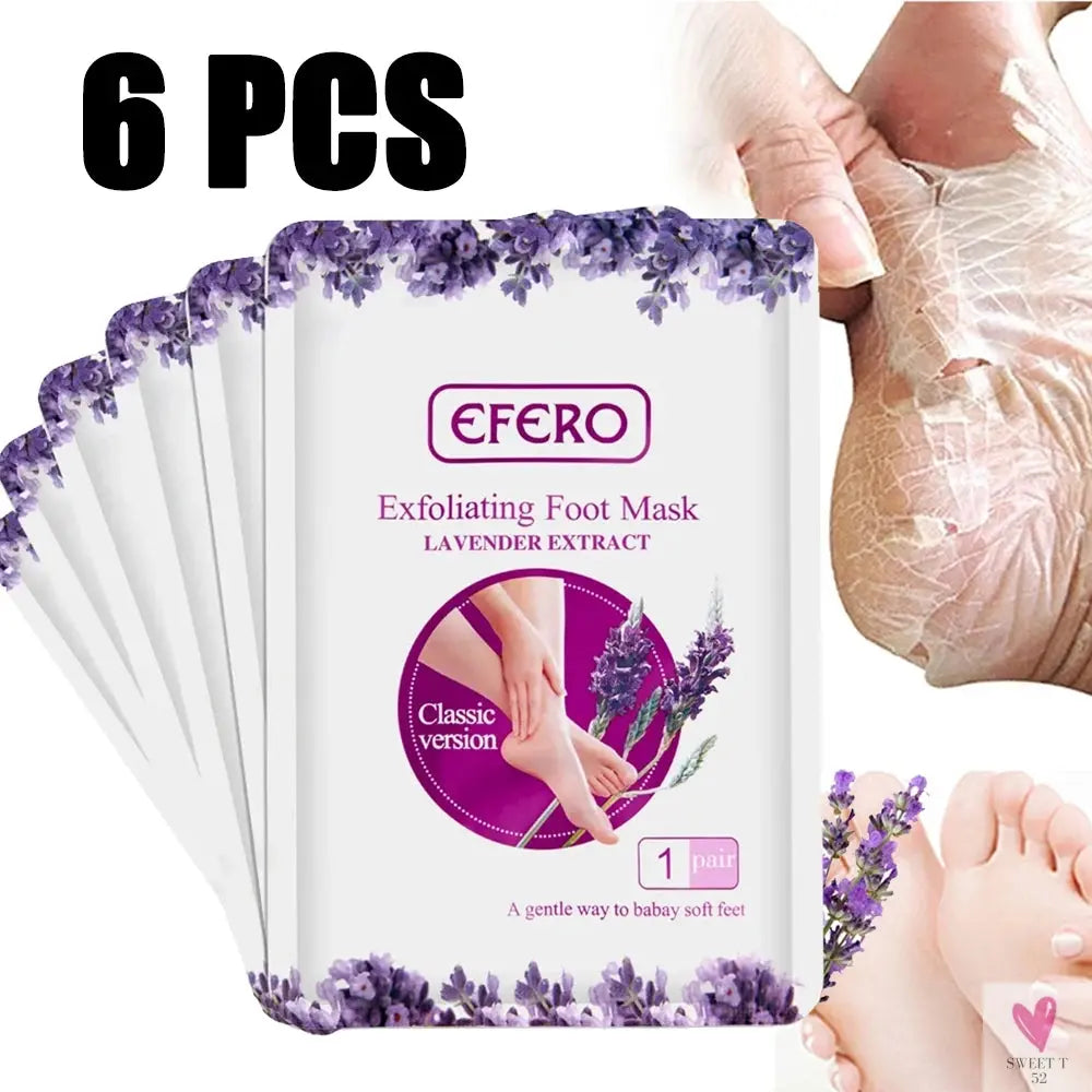 3/6 Pair Exfoliating Feet Mask Exfoliating Foot Peel Mask Socks - Pedicure Peeling Dead Skin Remover, Moisturizing Sweet T 52