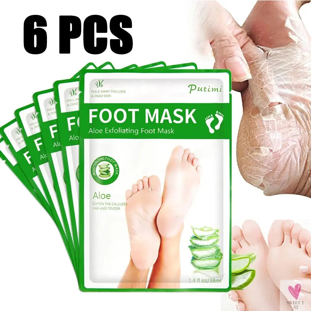 3/6 Pair Exfoliating Feet Mask Exfoliating Foot Peel Mask Socks - Pedicure Peeling Dead Skin Remover, Moisturizing Sweet T 52