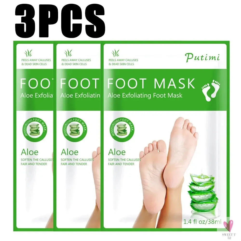 3/6 Pair Exfoliating Feet Mask Exfoliating Foot Peel Mask Socks - Pedicure Peeling Dead Skin Remover, Moisturizing Sweet T 52