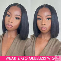 200% Highlight Bob Wigs - 13x4 Lace Front Wigs, P4/27 Colored Human Hair Wigs, Honey Brown 13x6 Straight Lace Frontal 100%  Remy Wigs Sweet T 52