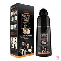 3-in-1 Collagen Argan Oil Shampoo - Long-Lasting Black Hair Dye/Shampoo for Men/Women, Nourishes & Colors Gray Hair, 400 ml Formula SWEET T 52