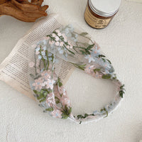 Women's fashion simple embroidery flower headband