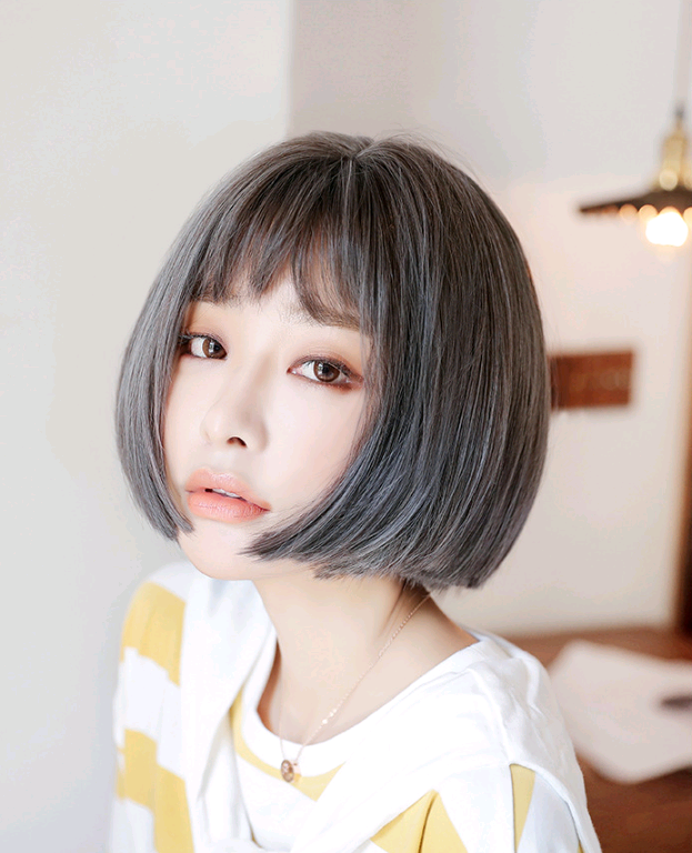 New Women's Bobo Wig - Realistic Short Straight Hair with Bangs