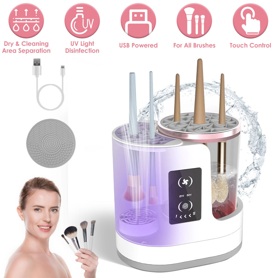 Electric Makeup Brush Cleaner and Dryer, 4-in-1