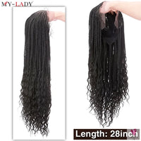 36 Inch Synthetic Braided Wigs, Cornrow Lace Front Wigs, Curly Ends for Women with Baby Hair Sweet T 52