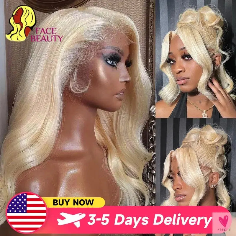 360 Lace Frontal Wigs - 613 Blonde 13x4/13x6 Body Wave Lace Front Wig.  Pre-plucked Brazilian Lace Front Human Hair Wigs. Sweet T 52