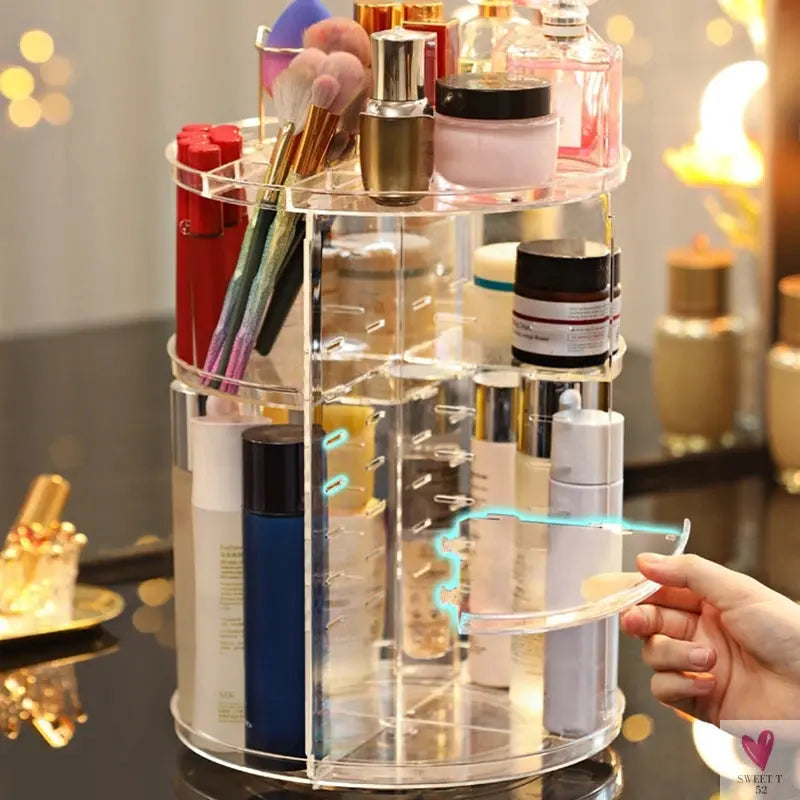 360 Rotating Makeup Organizer - Multi-Function Detachable Dressing Table Makeup Storage Rack, Large Capacity SWEET T 52